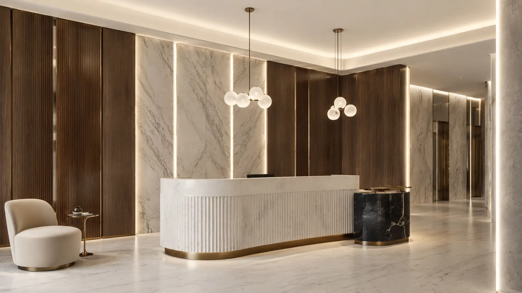 Contemporary hotel lobby renovation